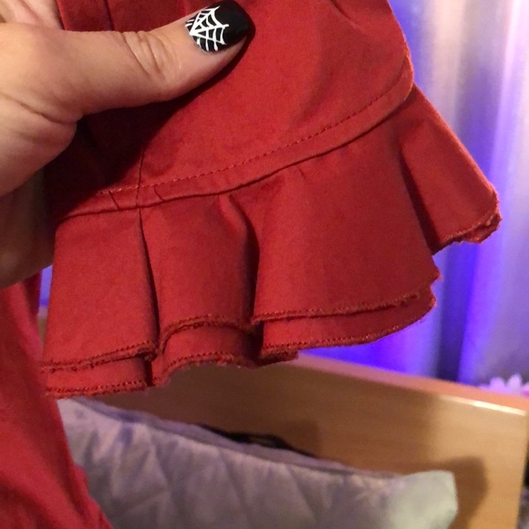 Rust Ruffle Blouse-Petite - Picture 5 of 8